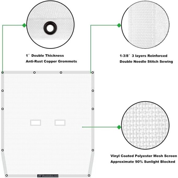 Shadeidea Sun Shade for Jeep Wrangler JL 2-Door (2018–2023)‎ – White Mesh - Picture 5 of 7